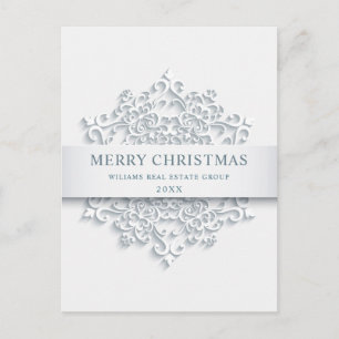 Postale Carte de vœux de Noël à flocon de neige moderne po