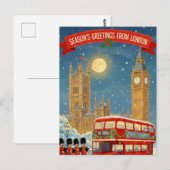 Postale Carte de vœux de Noël à Londres (Devant / Derrière)