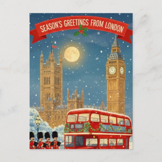 Postale Carte de vœux de Noël à Londres (Devant)