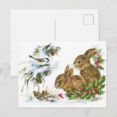 Postale Carte de vœux de Noël adorable (Devant / Derrière)