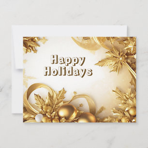 Postale Carte de vœux de Noël aux feuilles dorées