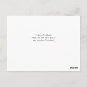 Postale carte de vœux de Noël avec photo de script mince (Dos)