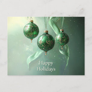 Postale Carte de vœux de Noël Boule Verte