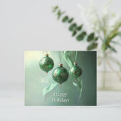 Postale Carte de vœux de Noël Boule Verte (Debout devant)