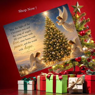 Postale Carte de vœux de Noël célébrée par des anges