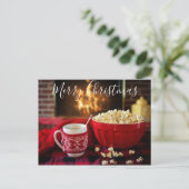 Postale Carte de vœux de Noël Cozy Fire (Debout devant)