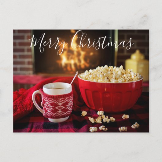 Postale Carte de vœux de Noël Cozy Fire (Devant)