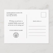 Postale Carte de vœux de Noël de la société Gold Snowflake (Dos)