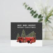 Postale Carte de vœux de Noël de pompier (Debout devant)