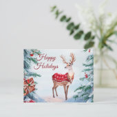 Postale Carte de vœux de Noël de renne (Debout devant)