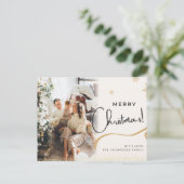 Postale Carte de vœux de Noël élégante | Ca (Debout devant)