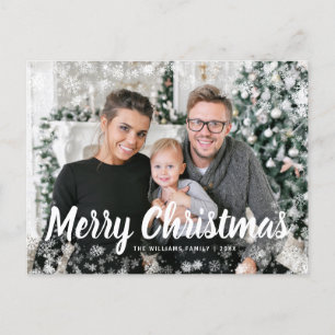 Postale Carte de vœux de Noël enneigée