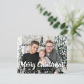 Postale Carte de vœux de Noël enneigée (Debout devant)