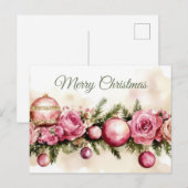 Postale Carte de vœux de Noël festive (Devant / Derrière)