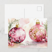 Postale Carte de vœux de Noël festive (Devant / Derrière)