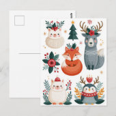 Postale Carte de vœux de Noël festive (Devant / Derrière)