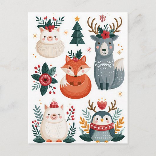 Postale Carte de vœux de Noël festive (Devant)