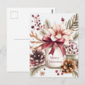 Postale Carte de vœux de Noël festive (Devant / Derrière)