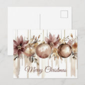 Postale Carte de vœux de Noël festive (Devant / Derrière)