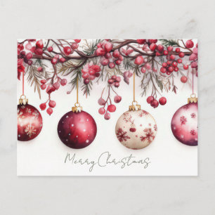 Postale Carte de vœux de Noël festive et élégante