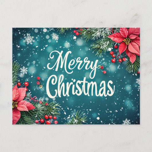 Postale Carte de voeux de Noël Festive et élégante (Devant)