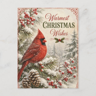Postale Carte de vœux de Noël festive vintage