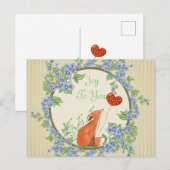 Postale Carte de vœux de Noël Joy To You Renard (Devant / Derrière)