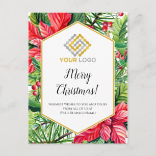 Postale Carte de vœux de Noël Logo Entreprise