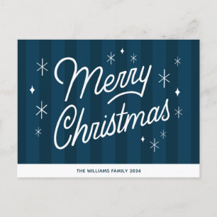 Postale Carte de vœux de Noël moderne script Joyeux Noël
