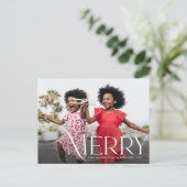 Postale carte de vœux de Noël moderne typographie (Debout devant)