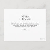 Postale carte de vœux de Noël moderne typographie (Dos)