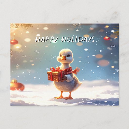 Postale Carte de vœux de Noël Petit Canard (Devant)