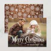 Postale Carte de voeux de Noël PHOTO moderne Budget (Devant / Derrière)