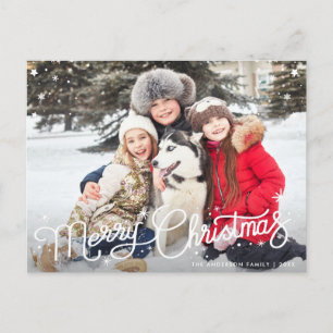 Postale carte de vœux de Noël pour famille avec écriture m