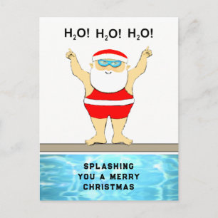 Postale Carte de vœux de Noël pour nageur