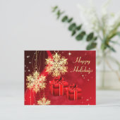 Postale Carte de vœux de Noël rouge (Debout devant)