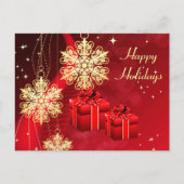 Postale Carte de vœux de Noël rouge (Devant)