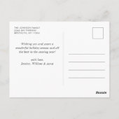 Postale Carte de vœux de Noël simplement élégante PHOTO (Dos)