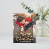 Postale Carte de voeux de Noël Sparkle PHOTO moderne (Debout devant)