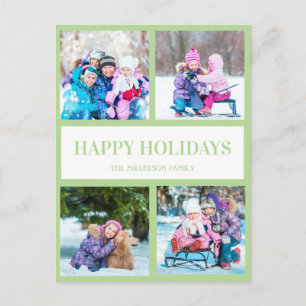 Postale Carte de vœux de Noël verte douce multi photo