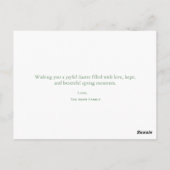 Postale Carte de vœux de Pâques à l'aquarelle avec lettrag (Dos)