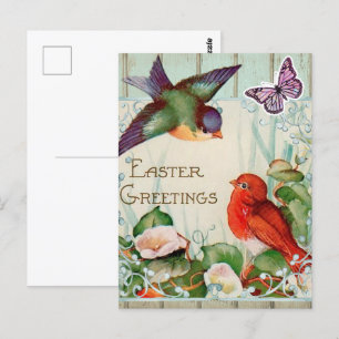 Postale Carte de vœux de Pâques de printemps vintage