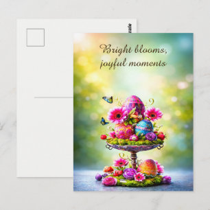 Postale Carte de vœux de Pâques Floral Printanier Lumineux