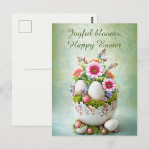 Postale Carte de vœux de Pâques Florale Printemps Élégante