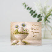 Postale Carte de vœux de Pâques minimale florale de printe (Debout devant)