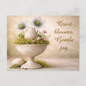 Postale Carte de vœux de Pâques minimale florale de printe (Devant)