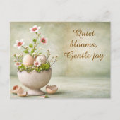 Postale Carte de vœux de Pâques minimale florale de printe (Devant)