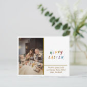 Postale Carte de voeux de Pâques personnalisée - Ajouter v (Debout devant)