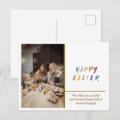 Postale Carte de voeux de Pâques personnalisée - Ajouter v (Devant / Derrière)