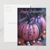 Postale Carte de voeux de Parties scintillant Citrouille H (Devant / Derrière)